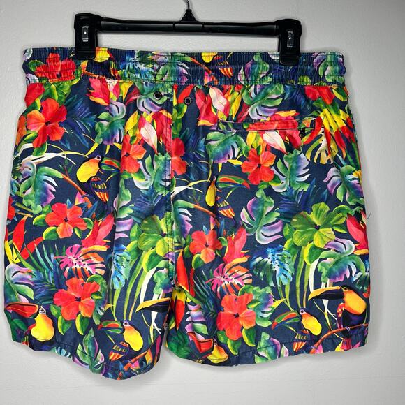 Polo Ralph Lauren Men's 7-1/4 Inch Classic-Fit Swim Trunks Tropical Parrots Sz M - Picture 5 of 14